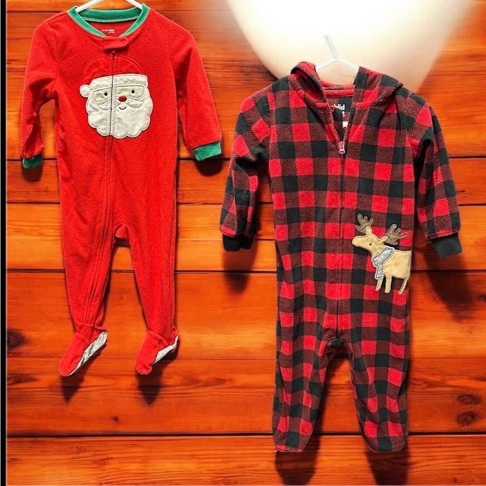 Set of 2 Kids One Piece with Moose Design 18months no stains or wear